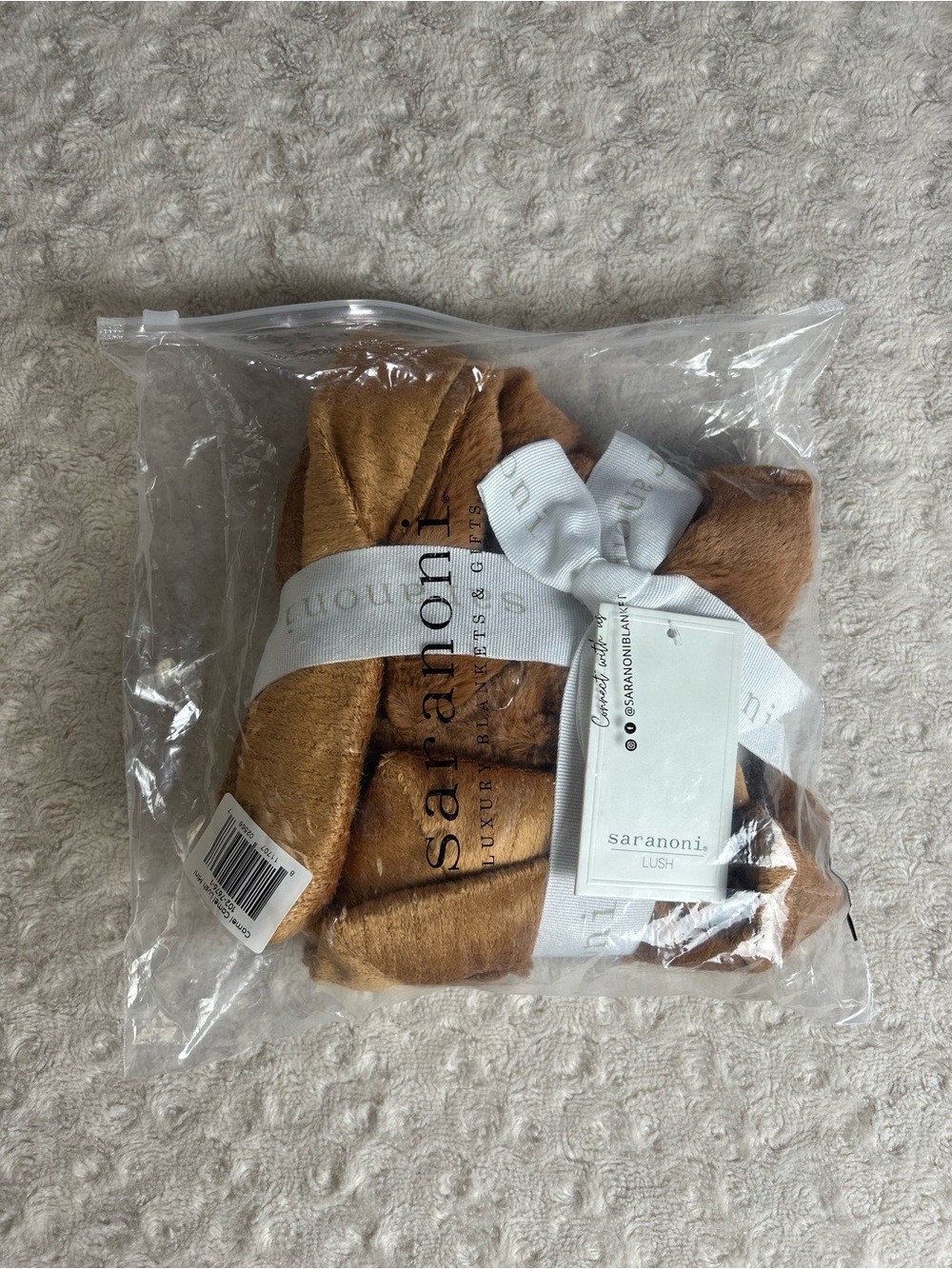 Saranoni Camel Camel Lush Mini Blanket Lovey Security Plush Soft Brown Tan